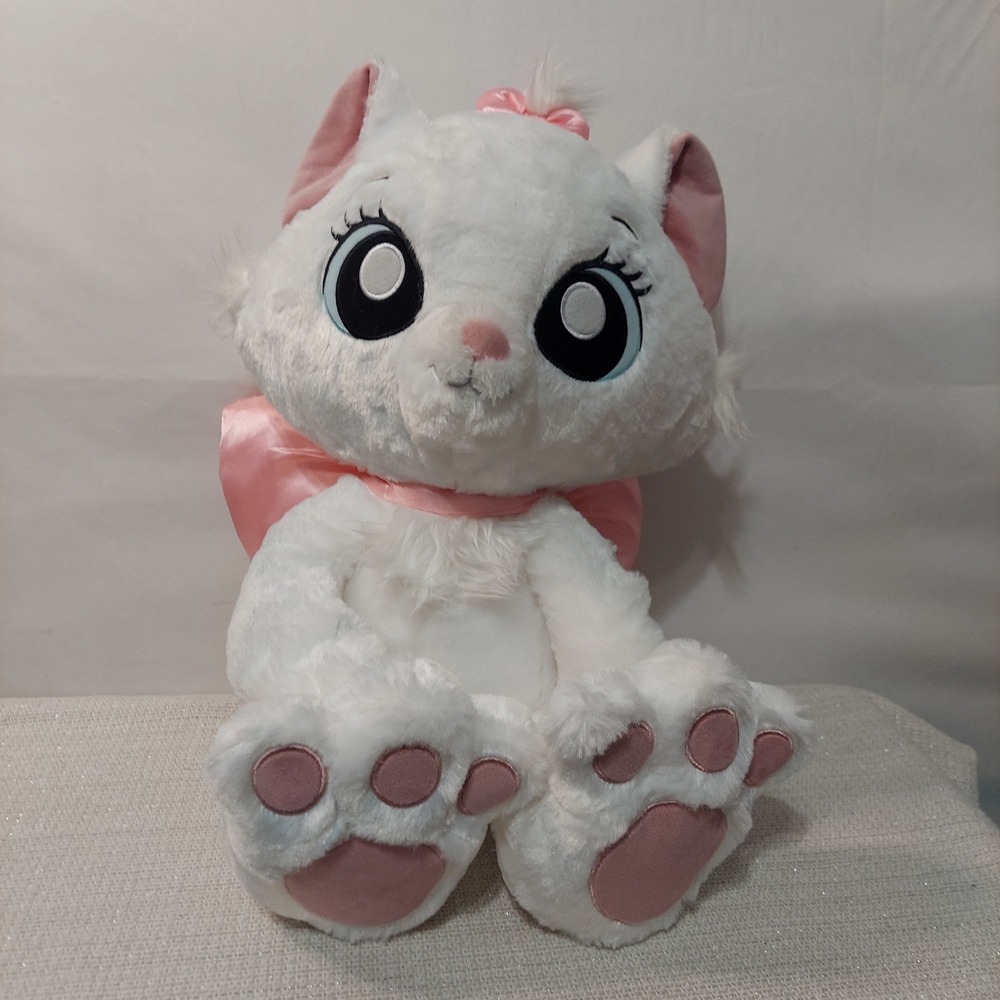 Disney Store The Aristocats 15" Marie Plush White Cat Pink Bow Stuffed Animal
